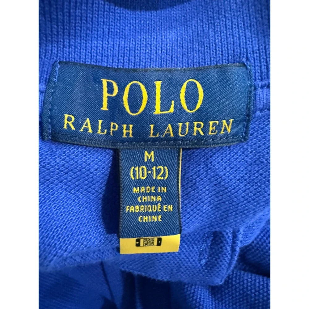 Polo Ralph Lauren Kids Boys Blue Short Sleeve Mesh Polo Shirt Size‎ M 10-12